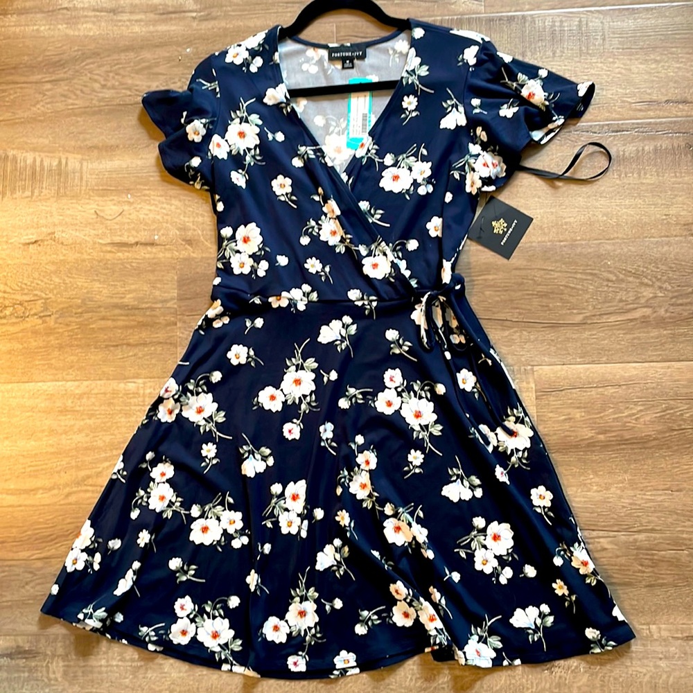 Medium Fortune and Ivy floral wrap dress for spring!